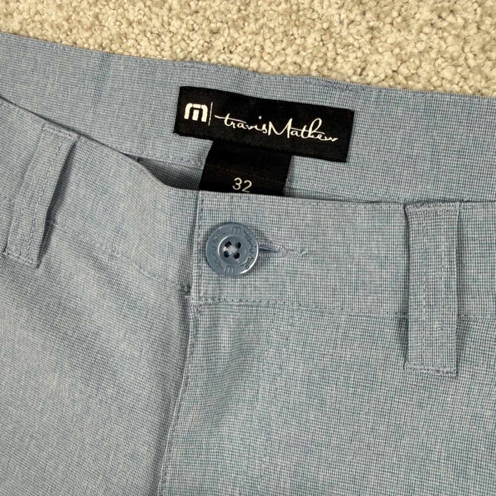 Travis Mathew‎ Shorts Mens 32 Blue Heathered Stretch Golf Casual Lifestyle